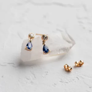 Dangle sapphire diamond earrings CINZIA