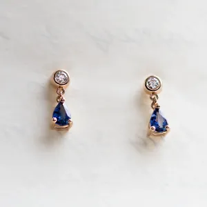 Dangle sapphire diamond earrings CINZIA