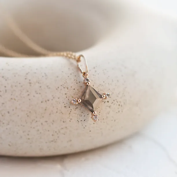 Unique salt and pepper diamond necklace CRESSIDA Image