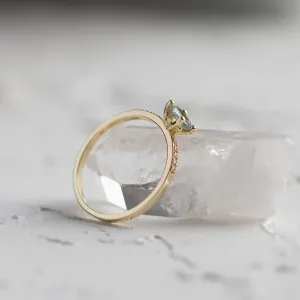 Elegantní zlatý prsten s akvamarínem a diamanty ELYSIA Thumbnail