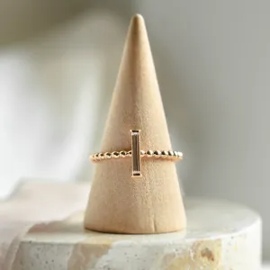 Kuličkový zásnubní prsten s baguette moissanitem ECLA Thumbnail