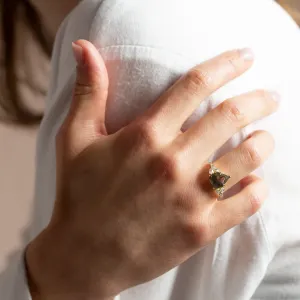 Unique salt and pepper and lab grown diamond engagement ring ECLIPSE