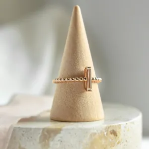 Kuličkový zásnubní prsten s baguette moissanitem ECLA Thumbnail