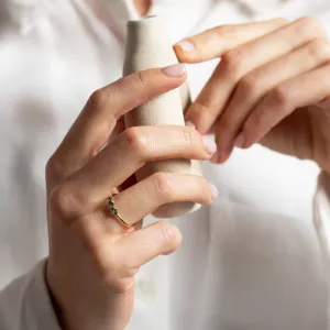 Three stone moss agate ring BOND Thumbnail