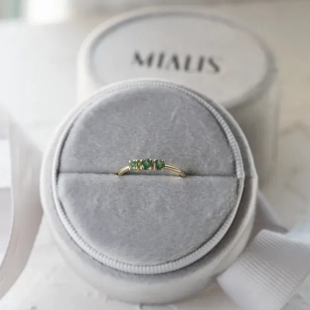 Three stone moss agate ring BOND Image