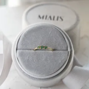 Three stone moss agate ring BOND Thumbnail