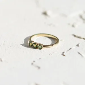 Three stone moss agate ring BOND Thumbnail