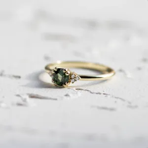 Green sapphire and diamond engagement ring MONNADA Thumbnail