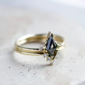 Salt and pepper diamond and classic diamond ring set DIVINITY Thumbnail