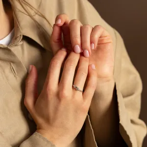 Cluster moss agate and diamond ring CLARION