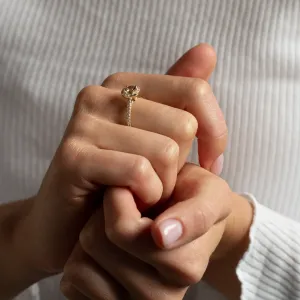 Sapphire and diamond halo ring GISE Thumbnail