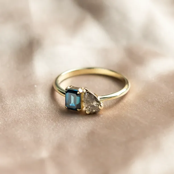 Netradiční prsten Toi et Moi s barevnými lab grow diamanty DOLORES Image