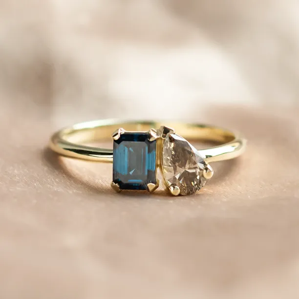 Netradiční prsten Toi et Moi s barevnými lab grow diamanty DOLORES Image