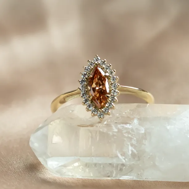 Orange lab grown diamond engagement ring TIANA Image