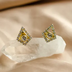 Lab-grown diamond kite earrings with removable gemstone JAY