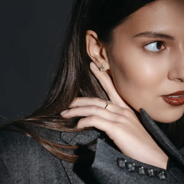 Lab-grown diamantové náušnice s vyměnitelným centrálním drahokamem JAY Image