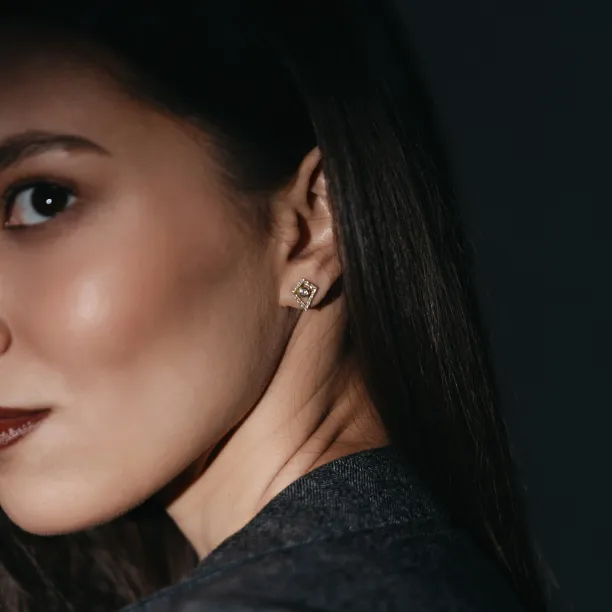 Lab-grown diamantové náušnice s vyměnitelným centrálním drahokamem JAY Image