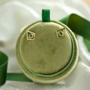 Modulární zlaté náušnice v kite tvaru s drahokamy KAYLEE Thumbnail