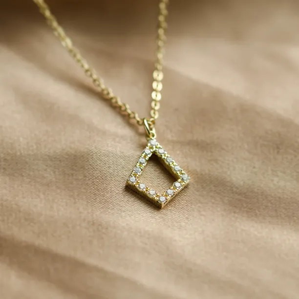 Gold necklace with lab-grown diamond kite pendant HEATHER Image