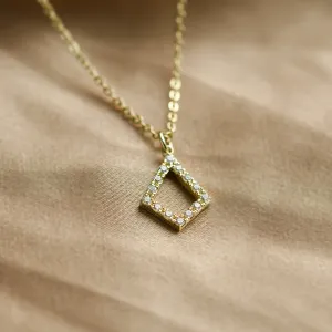 Gold necklace with lab-grown diamond kite pendant HEATHER Thumbnail