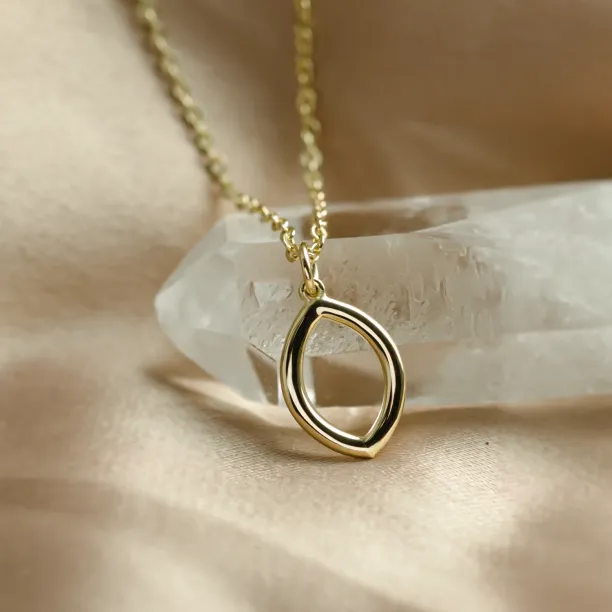 Open marquise shape pendant and necklace HILARY Image