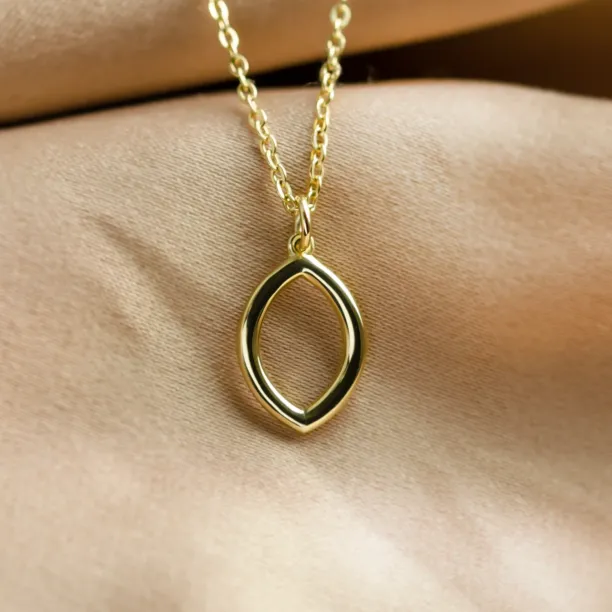 Open marquise shape pendant and necklace HILARY Image