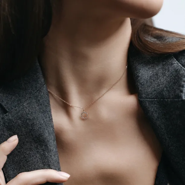 Elegant hexagon lab-grown diamond necklace MARION Image