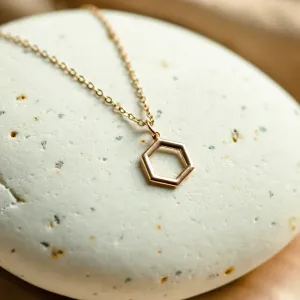 Gold hexagon necklace MEGAN Thumbnail