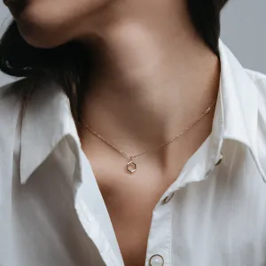 Gold hexagon necklace MEGAN Thumbnail