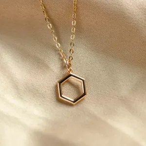 Gold hexagon necklace MEGAN