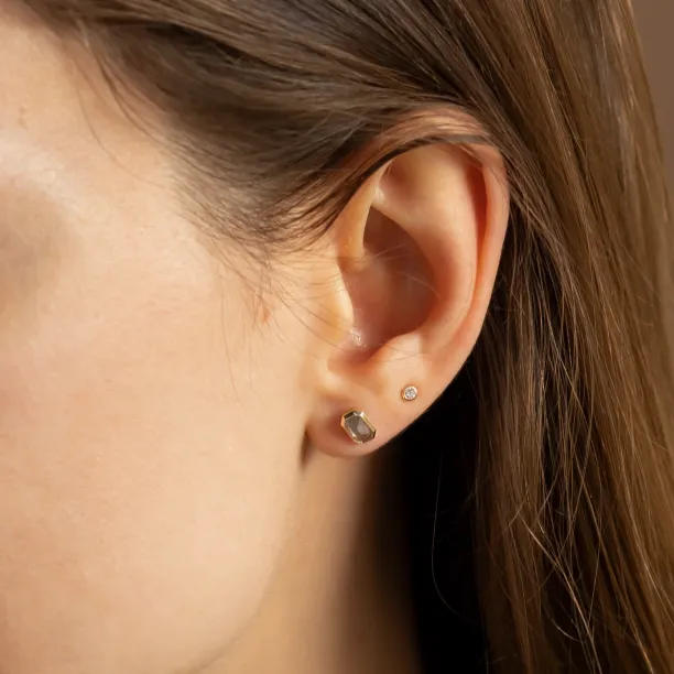 Salt and pepper diamond stud earrings NYLA Image