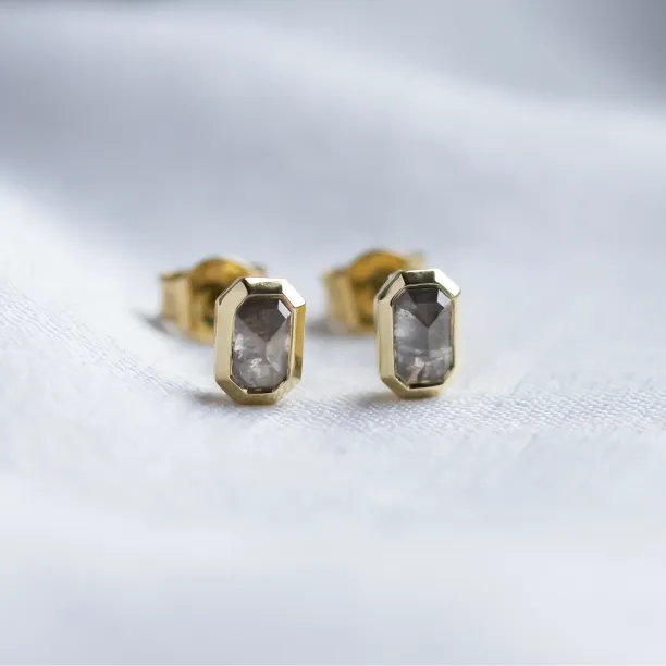 Salt and pepper diamond stud earrings NYLA Image