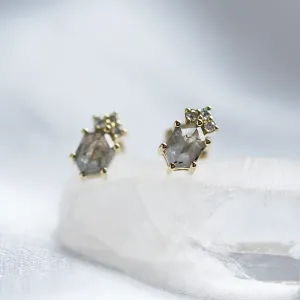 Salt and pepper diamond earrings studs TERRA Thumbnail