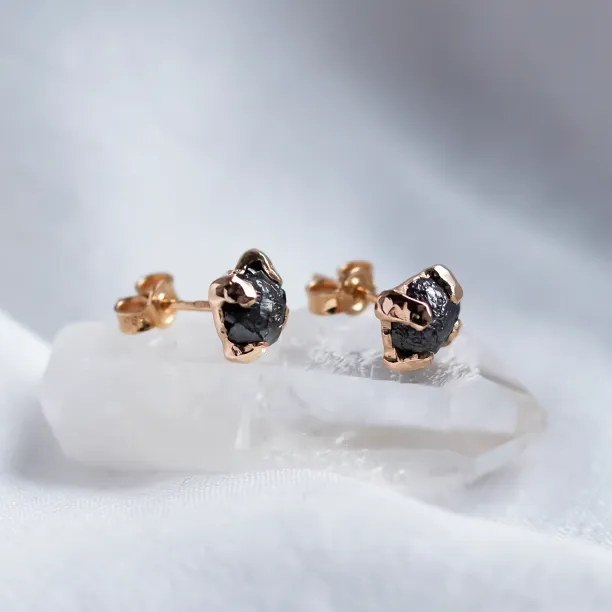 Netradiční náušnice se šedými surovými diamanty CORDELIA Image