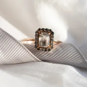 Salt and pepper diamond vintage engagement ring LUCIANA Thumbnail