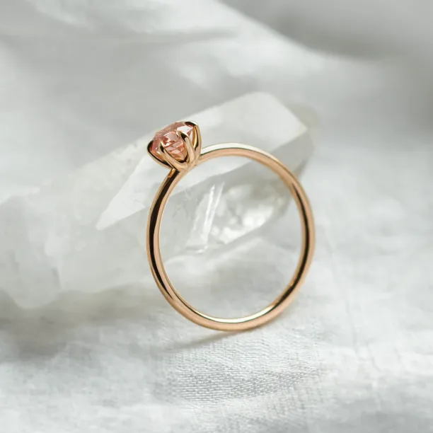 Minimalist engagement ring with pink lab grown diamond ROSE Image