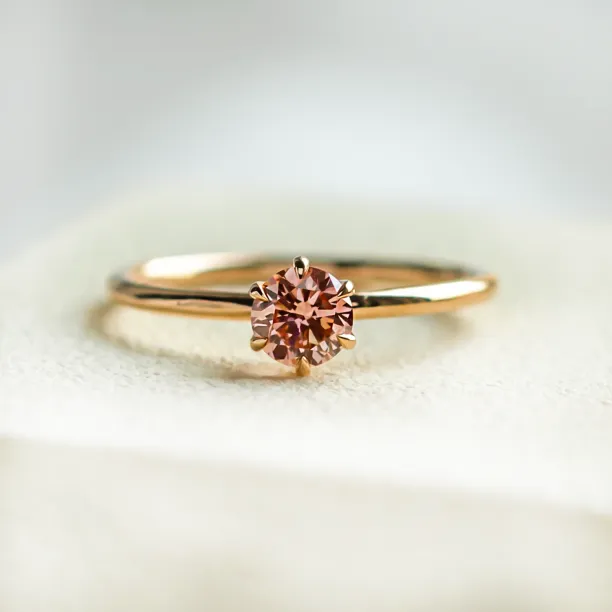 Minimalist engagement ring with pink lab grown diamond ROSE Image