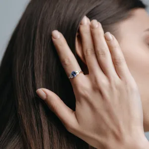 Oval tanzanite engagement ring FIORA Thumbnail