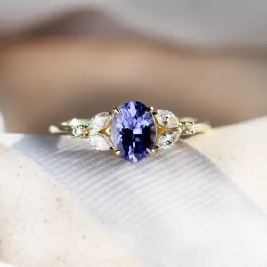 Oval tanzanite engagement ring FIORA Thumbnail