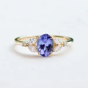 Oval tanzanite engagement ring FIORA Thumbnail