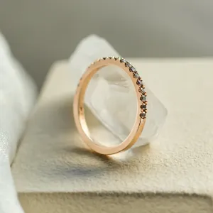 Half eternity salt and pepper diamond ring DORA Thumbnail