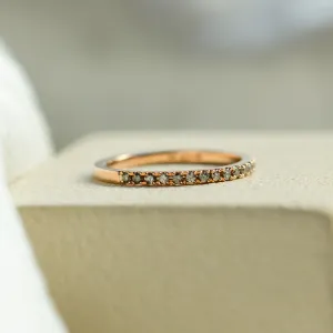 Half eternity salt and pepper diamond ring DORA Thumbnail
