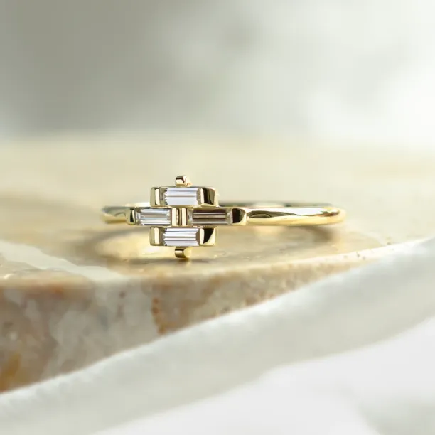 Baguette cut moissanite ring VANE Image