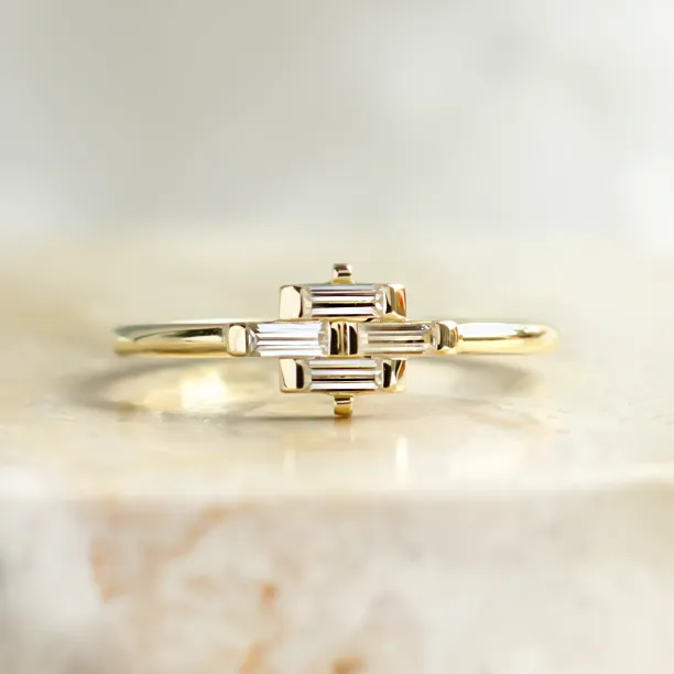 Baguette cut moissanite ring VANE Image