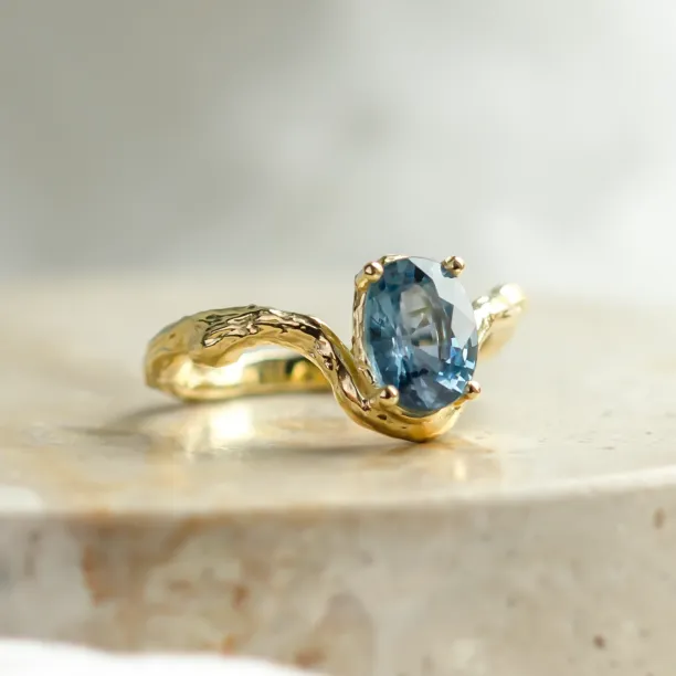 Unique oval blue sapphire ring KIARA Image