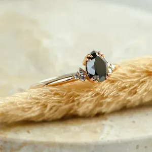 Unique black diamond engagement ring BLACKIE Thumbnail
