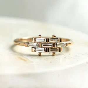 Originální prsten s baguette moissanity VANCE