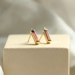 Pink sapphire and diamond stud earrings QUINN Thumbnail