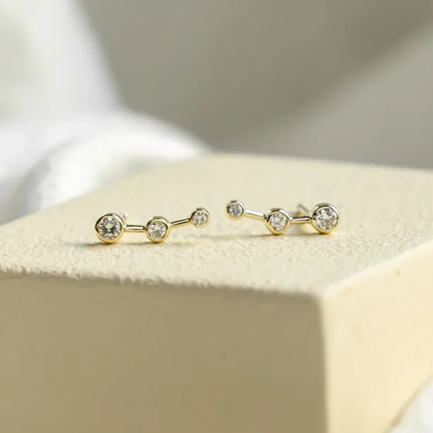 Minimalistické náušnice s diamanty MARIAN Image