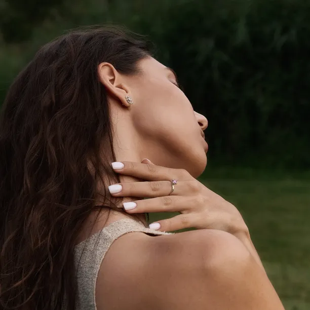 Větvičkový prsten s růžovým lab grown diamantem ROWIK Image